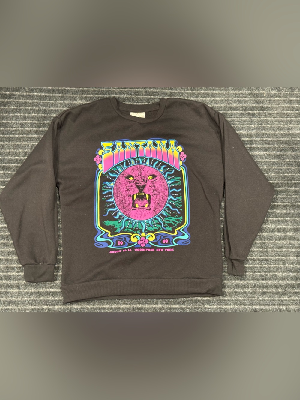Carlos by Carlos Santana Men's Size Small Retro 1969 Woodstock Crewneck‎ Sweater